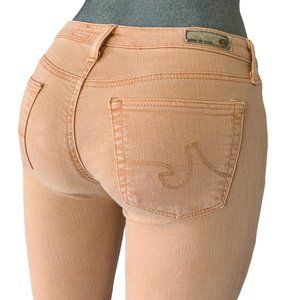 AG Adriano Goldschmied Legging Skinny Ankle Womens Jeans Tag 26 Orange Stretch